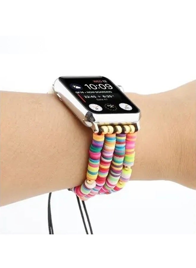 Soft Ceramic Bead String Replacement Watch Band 42MM/44MM For Apple Watch Series 7/6/5/4/3/2/1 - Image 4